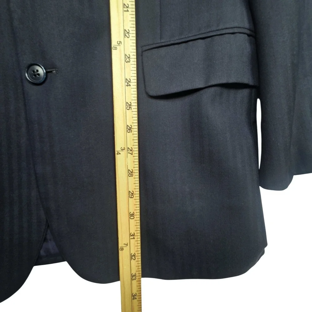 Brooks Brothers Saxxon Wool 1818 Madison Blazer Mens 42L Dark Blue Herringbone